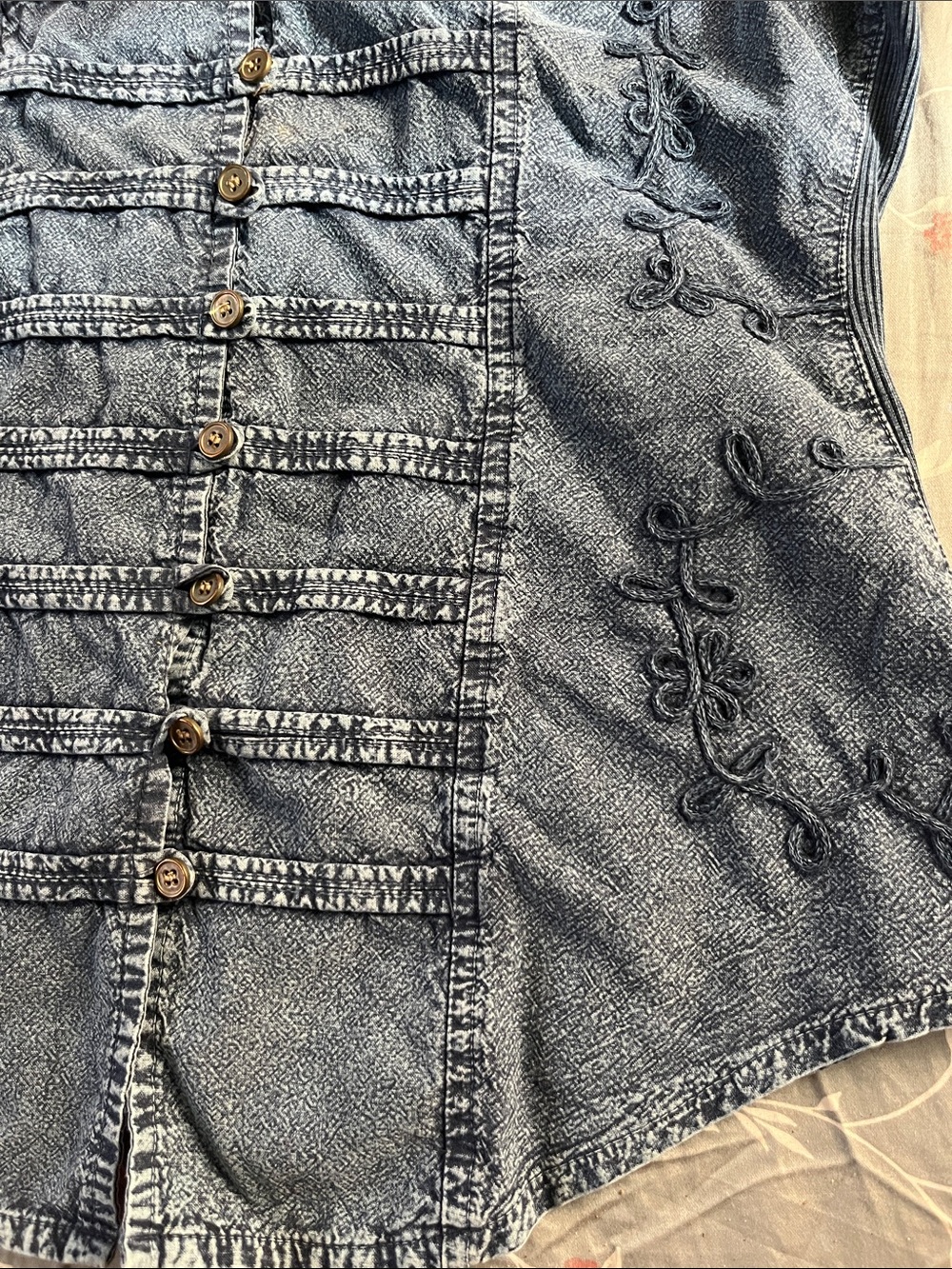 Scully Cantina Embroidered Denim Western Top Cowg… - image 7